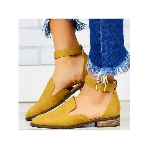 Details about Women's Ballet Flats Sandals With Adjustable Ankle Strap Brand New Details about Women's Ballet Flats Sandals With Adjustable Ankle Strap Brand New